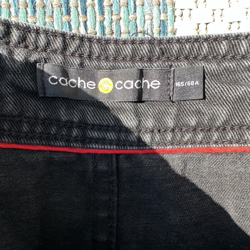 Cache Cache Black Vintage Wash Button Up Denim Mi… - image 3